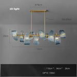 Blue Queen Crystal Glass LED Ceiling Chandelier - Elegant Lighting Fixture for Living Room