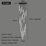 Modern Luxury LED Stair Pendant Chandelier Light for Villa