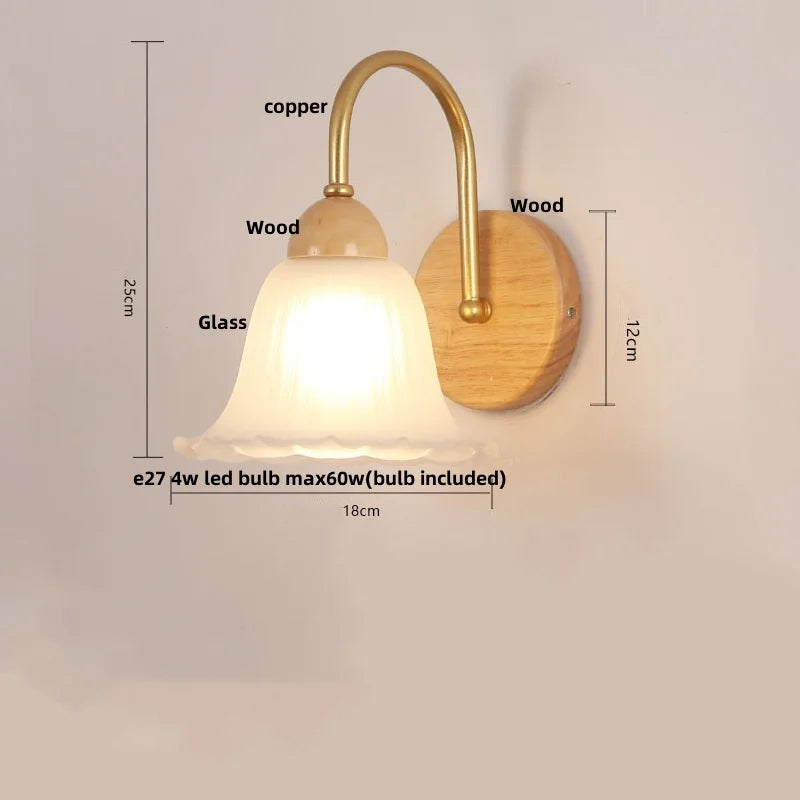 Afralia™ Nordic Glass LED Wall Light Sconce with Pull Chain Switch