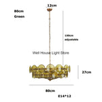 Crystal Pendant Light French Retro Design for Villa Bedroom Living Room