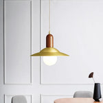 Modern Copper Wood LED Pendant Lamp for Living Dining Bedroom, Nordic Design