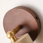 Afralia™ Copper LED Wall Light Study Hallway Bar Modern Yellow Travertine Stone Bedside Lamp