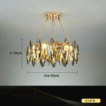 Oval Crystal Chandelier LED Pendant Lamp for Dining Room & Living Room