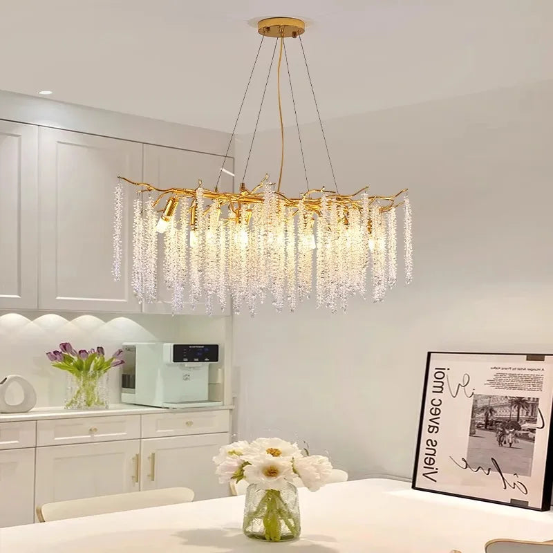 Crystal Tassel Chandelier Luxury Pendant for Home, Living Room, Dining Room, Hotel Hall