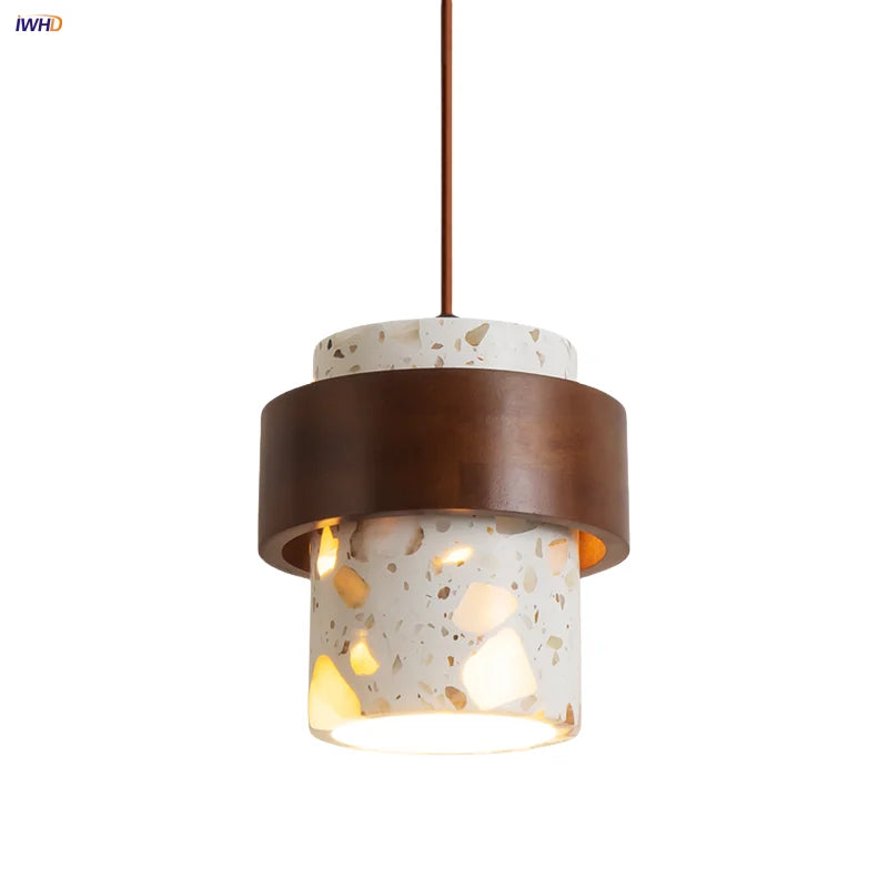 Afralia™ Terrazzo Stone LED Pendant Lamp - Nordic Modern Design