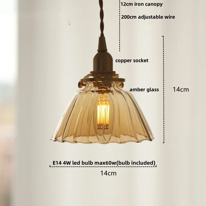 White Glass LED Pendant Lamp Nordic Modern Copper Socket Hanging Lights