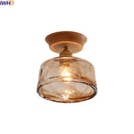 Amber Glass LED Ceiling Lights Modern Decoration for Home Porch Restaurant