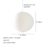 Round Rice Paper LED Pendant Lights for Home Decor Chandelier