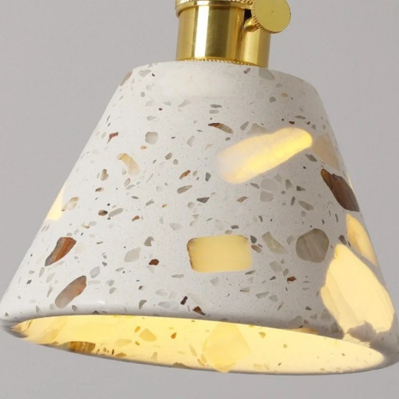 Wabi Sabi LED Pendant Lights Fixture Terrazzo Hanging Lamp Lighting