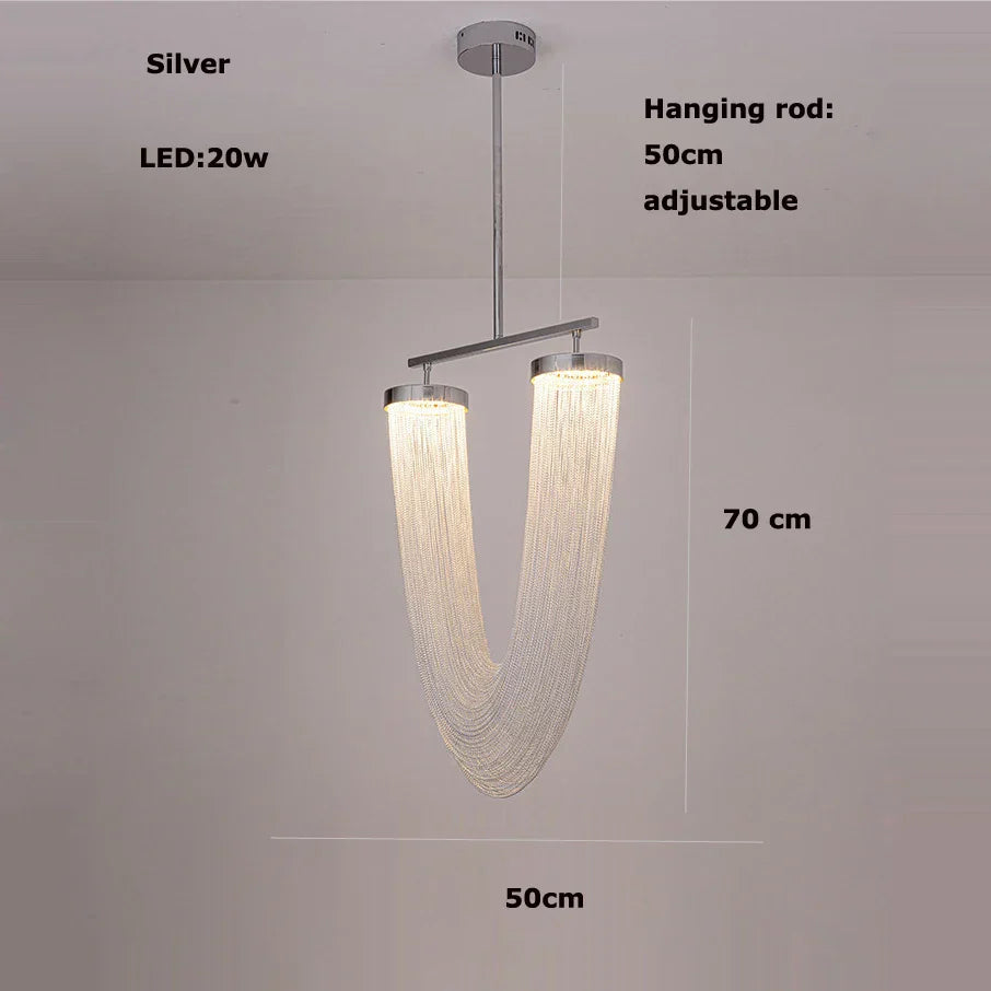 LED Aluminum Ceiling Chandelier Lighting Hanging Lamps for Foyer