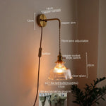 LED Wall Lamp Glass Copper Arandelas Para Parede Retro Style for Living Room