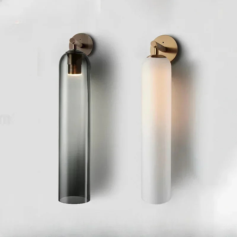 Tubular Glass Wall Sconce Light for Bedroom and Living Room