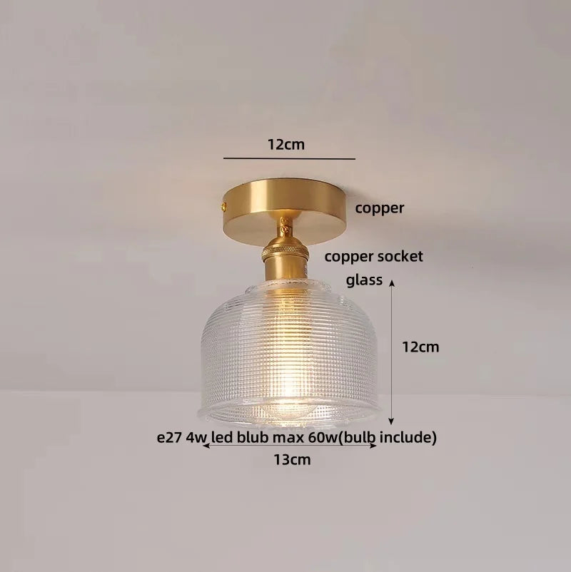 White Glass Ceiling Lamp LED Modern Nordic Kitchen Light