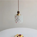 Wood LED Glass Pendant Light: Modern Nordic Adjustable Hanging Lamp