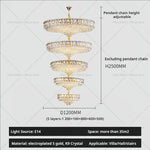 Modern Crystal Chandelier for Duplex Living Room, Lift High Hollow Design
