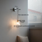White Glass LED Wall Lights with Pull Chain Switch - Nordic Modern Bedside Lamp
