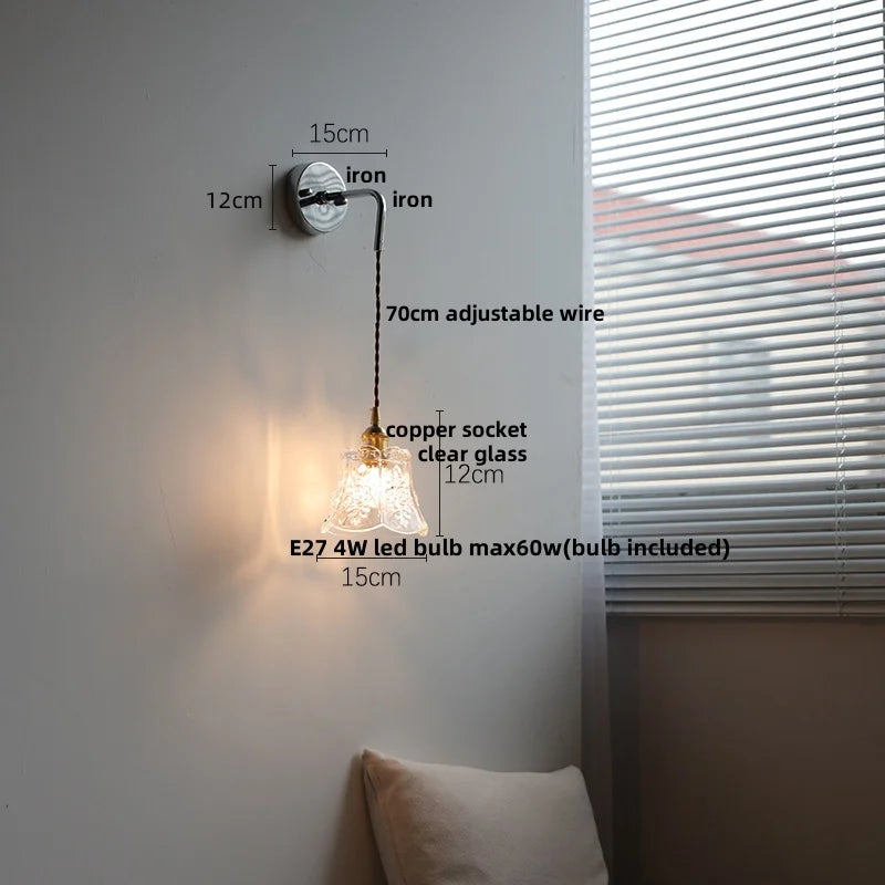 White Glass LED Wall Lights with Pull Chain Switch for Modern Decor