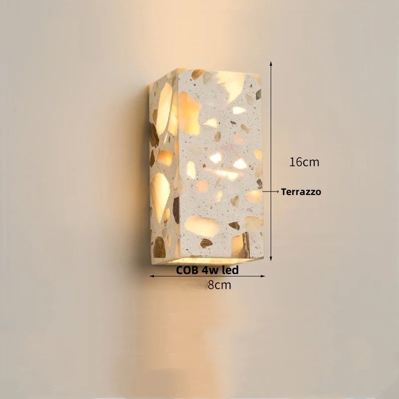 Terrazzo Stone LED Wall Lights for Modern Nordic Interior