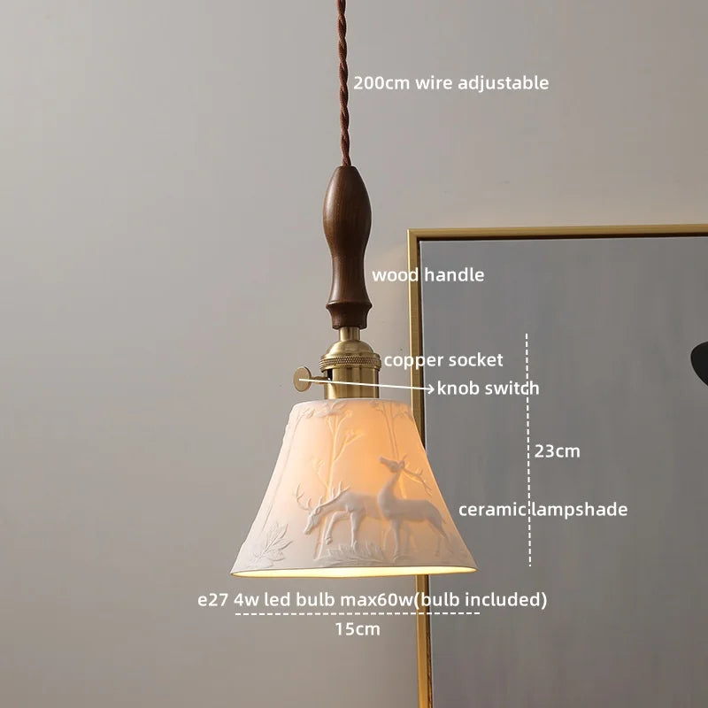 Ceramic LED Pendant Light Nordic Modern Hanging Lamp for Home Decor