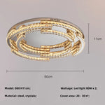 Oval Steel LED Pendant Lights with K9 Crystals