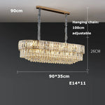 Silver Gold Chandelier Lighting Suspension Elegant Luminaire for Dinning Room