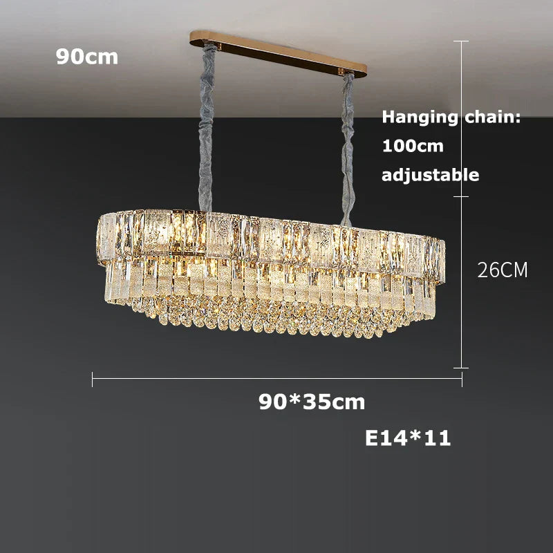 K9 Crystal Gold Chandelier Lighting for Living Room
