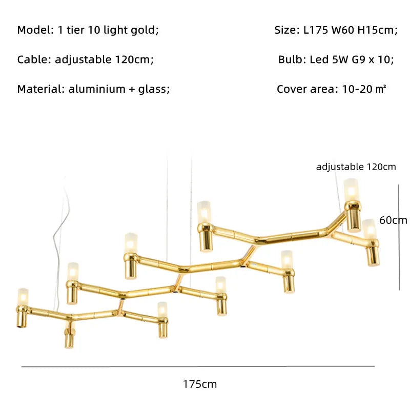 Afralia™ Metal Pendant Chandelier LED Lighting Fixture for Modern Luxury Foyer, Stairs & Indoor