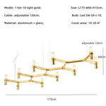 Afralia™ Metal Pendant Chandelier LED Lighting Fixture for Modern Luxury Foyer, Stairs & Indoor