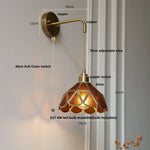 Afralia™ Amber Glass LED Wall Light for Bedroom & Staircase - Modern Nordic Plug-In Fixture