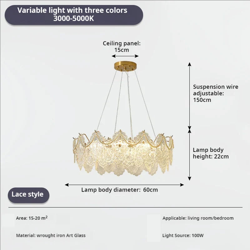 Crystal Shell Chandelier for Modern Luxury Living Room and Dining Room