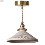 Ceramic LED Pendant Light: Modern Brass Hanging Lamp for Home Decor