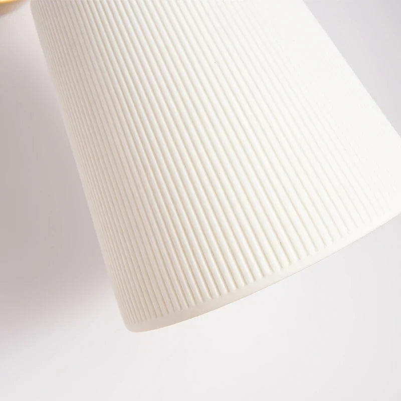 Afralia™ Ceramic LED Wall Light Striped White Modern Nordic Pull Chain Mirror Lamp