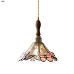 Butterfly Glass Flower LED Pendant Lamp – Tiffany Style Adjustable Hanging Lamp