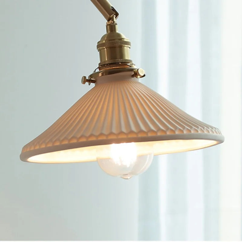 Rotatable 2-Swing Arm Walnut Wood LED Wall Lamp for Living Room & Cafe