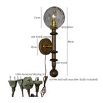 Afralia™ Tawny Glass LED Wall Sconce - Vintage Ash Wood Wandlamp
