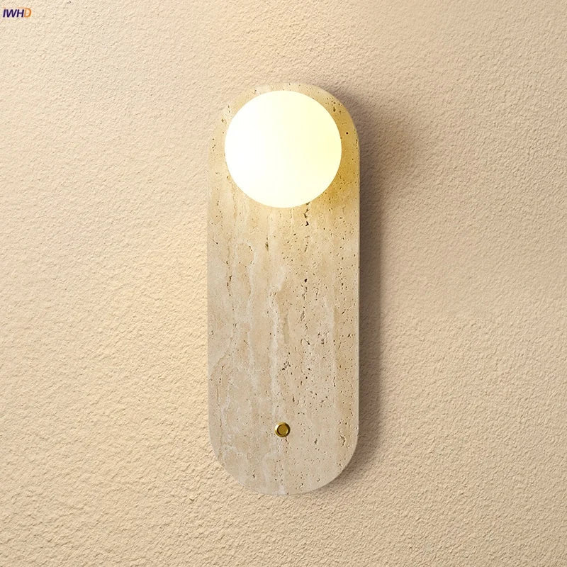 LED Wall Light Fixture Modern Living Dining Room Yellow Glass Bedside Lamp
