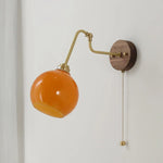 Copper Glass Wall Sconce Amber LED Rotate Modern Bathroom Mirror Light