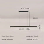 Modern Straight Pendant LED Light - Minimalist Painted Aluminium Chandelier