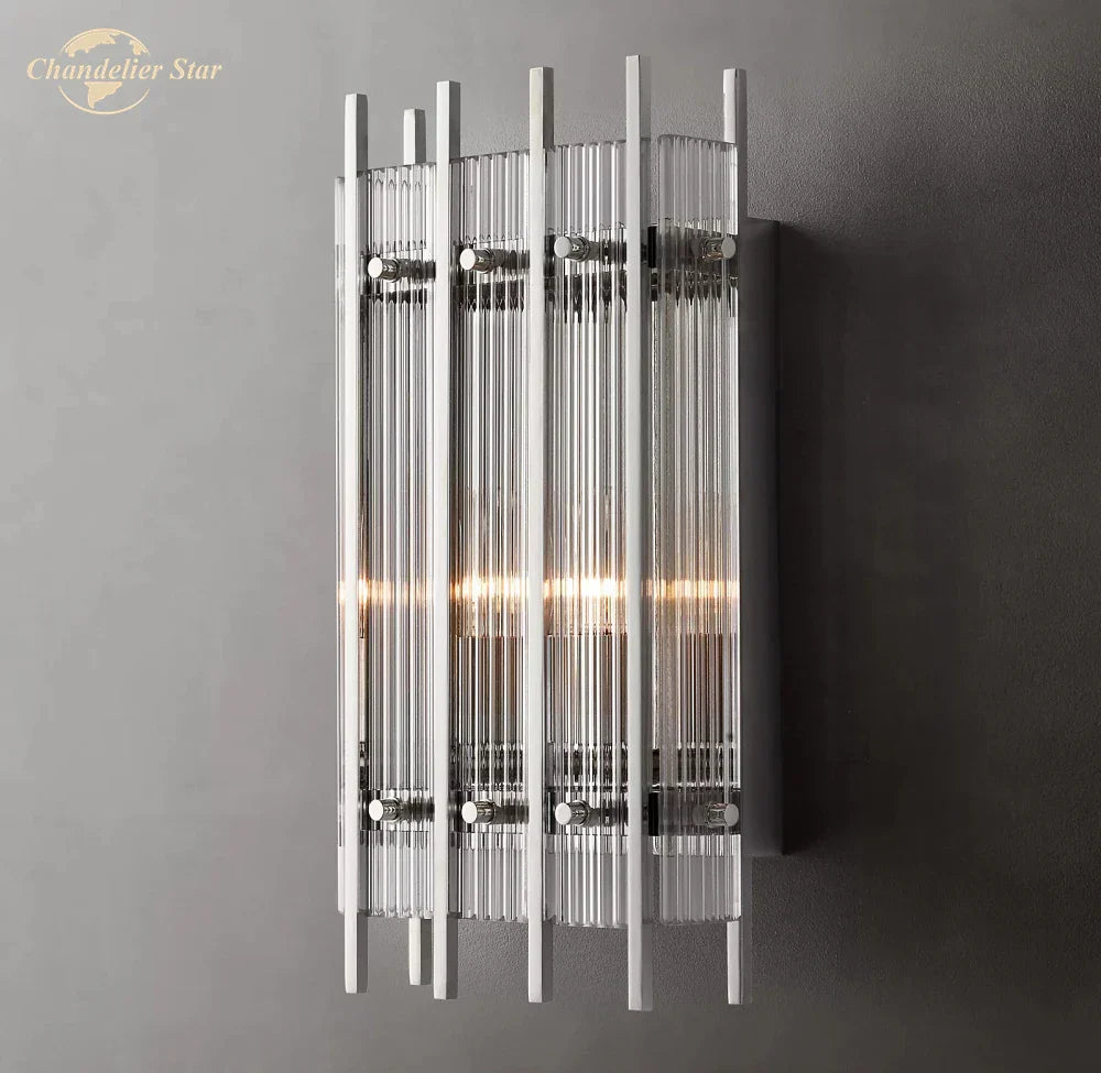 San Marco Glass Sconce: Modern Indoor Wall Lamp for Bathroom, Living Room & Bedroom