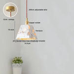 Afralia™ Terrazzo Stone LED Pendant Lamp with Copper Knob Switch