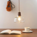 LED Pendant Lamps for Modern Home Decor - Walnut Glass Hanging Light Fixtures