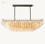 Clear Glass Tiered Rectangle Chandelier Pendant Light