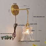 Clear Glass LED Wall Light with Pull Chain Switch for Modern Decor