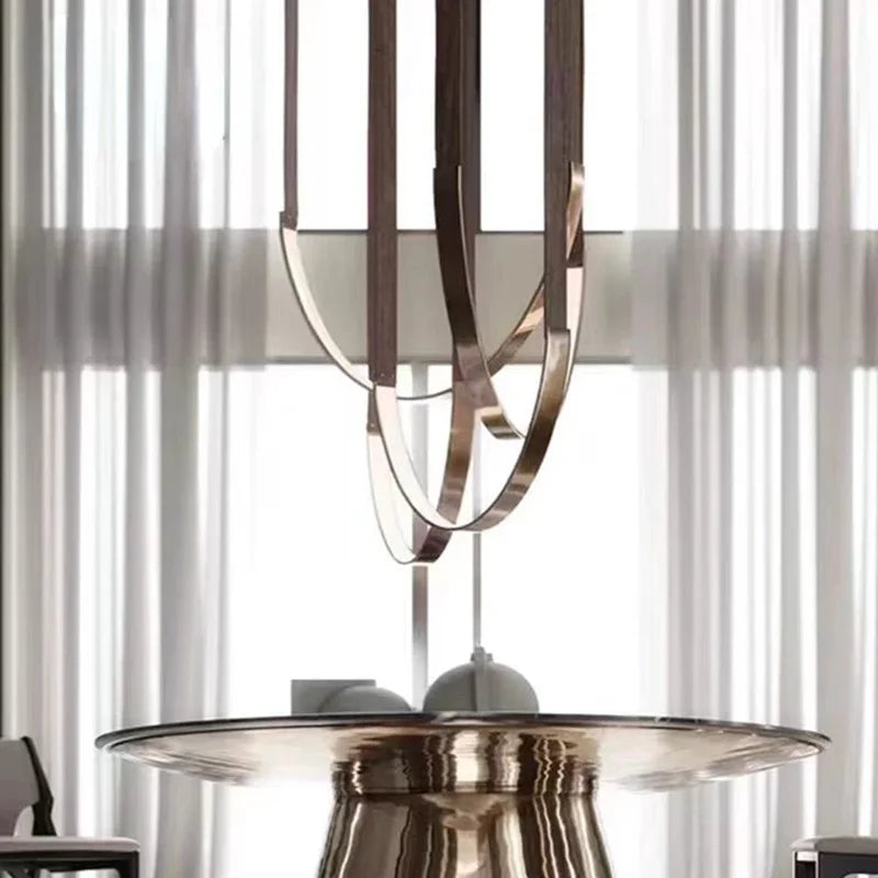 Nordic Leather Chandelier LED Pendant Light for Home and Restaurant