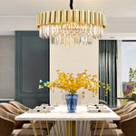 Gold Crystal LED Chandelier: Modern Luxe Lighting Fixture for Home Decor