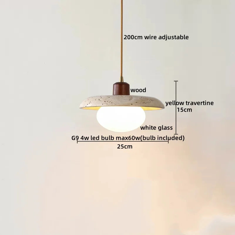 Yellow Cave Stone LED Pendant Lamp Modern Hanging Light Fixtures