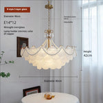 Shell Pearl Glass Crystal Chandelier for Modern Luxury Living Room