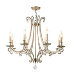 Crystal LED Chandelier: French Living Room Retro E14 Pendant Light for Home Decor