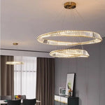 Luxury Gold Crystal Pendant Lights Dimmable LED Modern Living Room Fixture