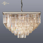 Modern Crystal LED Chandelier: Odeon Square Lustre Pendant Light Fixture